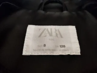 Cazadora Zara niña negra T.8 cuero sintético