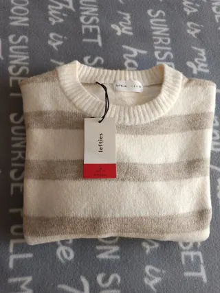 Jersey Lefties rayas beige/marrón Talla L