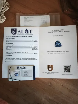Tanzanita Natural Certificada ALGT 4.59ct