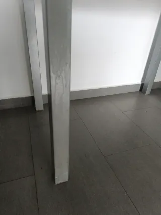 Mesa de cocina cristal y metal