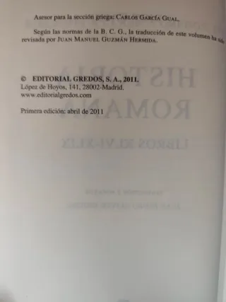 Historia romana libros XLVI-XLIX. Dion Casio