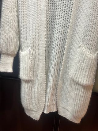 Chaqueta de punto blanco roto talla única