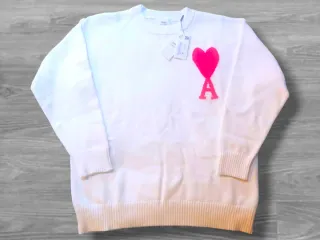 Maglione Ami Paris cuore rosa taglia M