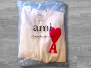 Maglione Ami Paris cuore rosa taglia M