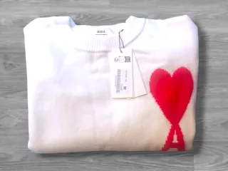 Maglione Ami Paris cuore rosa taglia M