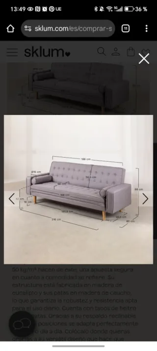 Sofá cama verde 3 plazas