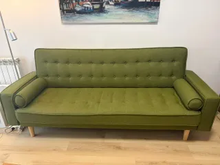 Sofá cama verde 3 plazas