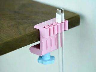 Organizador de cables para escritorio rosa