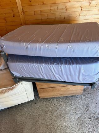 Puff cama beige y marrón