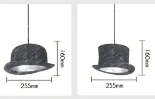 4 Lámparas colgantes estilo bombín y chistera