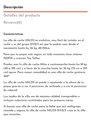 Silla Coche Milos MS 0/1/2/3 Base 360°