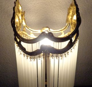 Lámpara de bronce y cristal