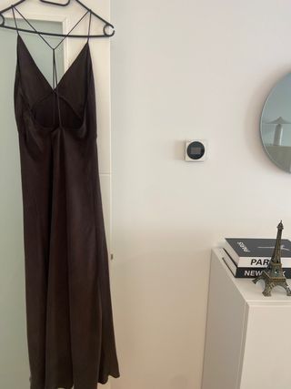 Vestido largo Zara marrón