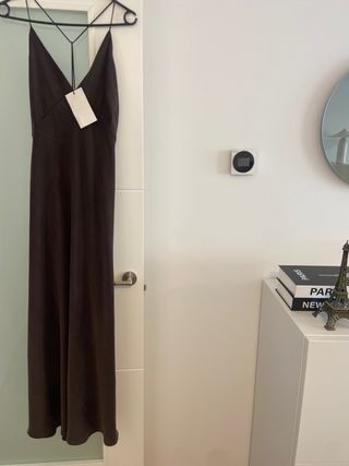 Vestido largo Zara marrón
