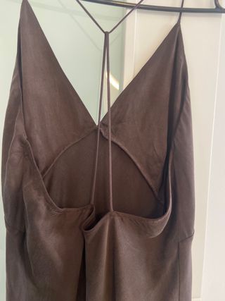 Vestido largo Zara marrón