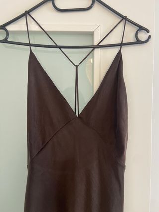 Vestido largo Zara marrón