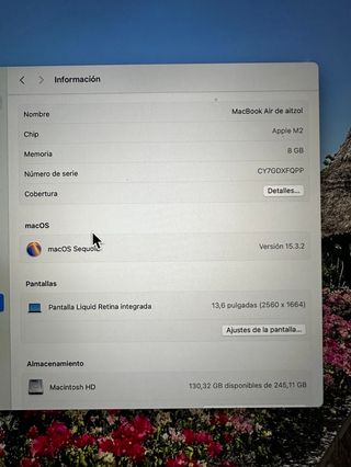 MacBook Air 2022 Azul Chip M2