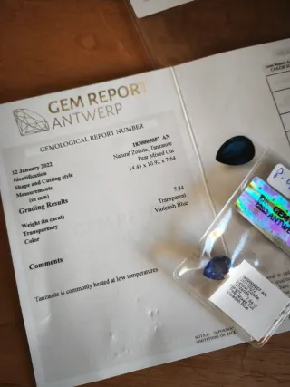 Tanzanita Natural Certificada P-418-19