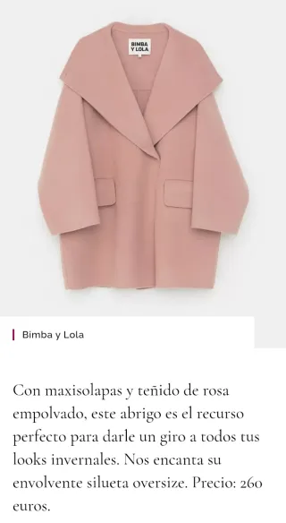 Abrigo Bimba y Lola Rosa overside