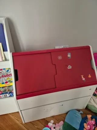Mueble Almacenaje Infantil Ikea Rojo/Blanco