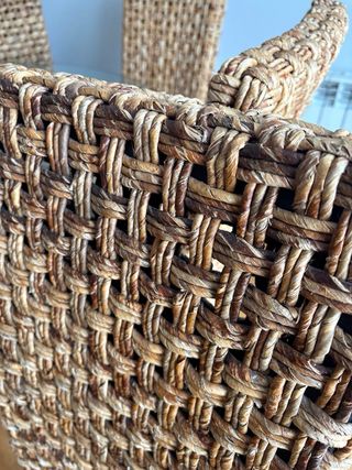 Mesa Comedor Cristal y 6 Sillas Ratán.