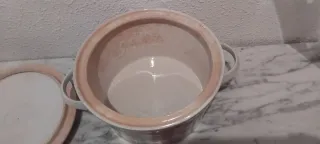 Sopera Vintage Porcelana Roja y Blanca