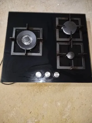 Placa de gas natural Bosch cristal negro