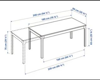Mesa extensible IKEA EKEDALEN 180x90 hasta 240 cm