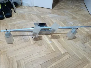 Lámpara de techo y 2 de mesa plata y transparente