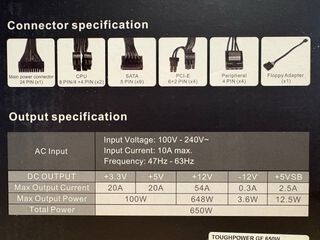 Alimentatore Thermaltake Toughpower GF 650W Gold