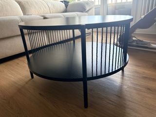 Mesa auxiliar redonda madera negra