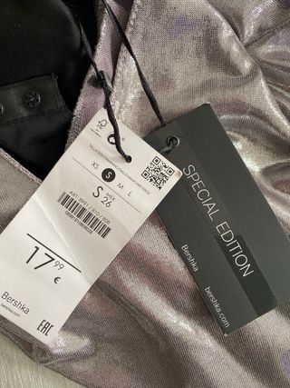 Body Bershka plateado talla S