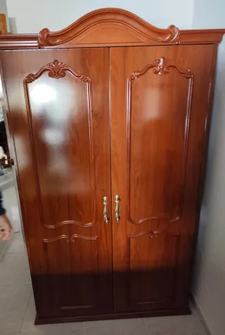 Armario de dos puertas marrón