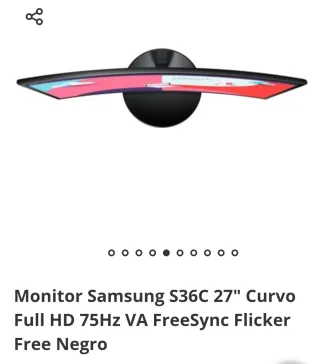 Monitor Samsung Curvo Negro