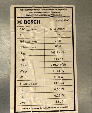 Campana Extractora Bosch Acero Inox LED