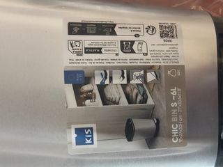 KIS Papelera, 10 litros, plástico, Color Plateado, 10 lt. 18 X 27X 30 H