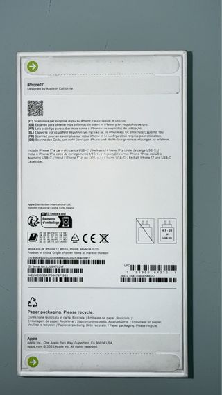 iPhone 17 256GB Blanco Nuevo Sellado