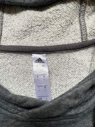 Sudadera Adidas Capucha Gris - Talla L - Básica Gy