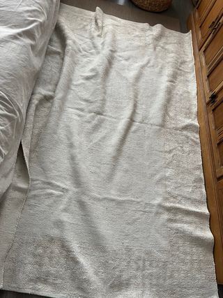 Alfombra beige con diseño texturizado Kilim