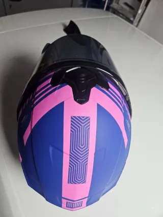 Casco Moto NZI trendy 2 Rosa y Lila talla XS.
