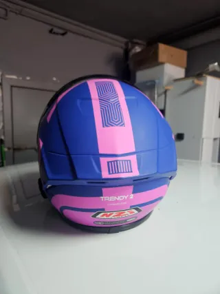 Casco Moto NZI trendy 2 Rosa y Lila talla XS.