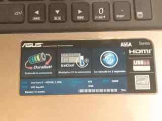 Portátil ASUS A55A i7 16GB RAM SSD 500GB