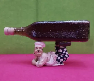 Figura cocinero soporte botella vino etc