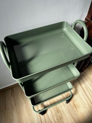 Carrito Metálico Verde Multiusos