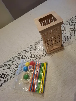 Gioco Torre Bastoncini Colorati Metodo Montessori