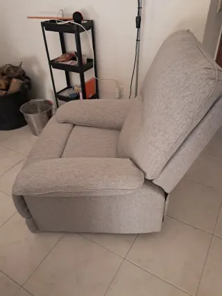 Sillón reclinable tela gris