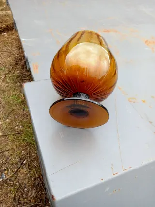 Copa de cristal grande ámbar