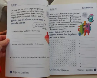 2 libros de lectura y escritura de catalan 7-8años