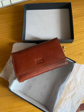 Portachiavi in pelle marrone