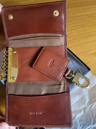 Portachiavi in pelle marrone